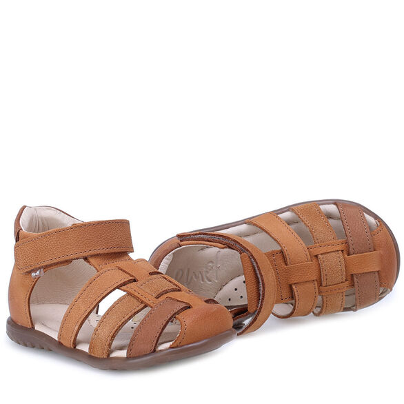 skórzane sandałki brązowe Emel Panama 