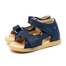 1105-5-70 SKÓRZANE SANDAŁY DZIECIĘCE MRUGAŁA FLO BLU LICO