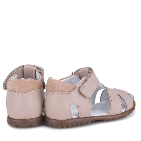 skórzane sandałki beżowe Emel rosario 