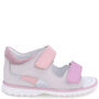 skórzane sandały dzieciece emel peurto szaro różowe