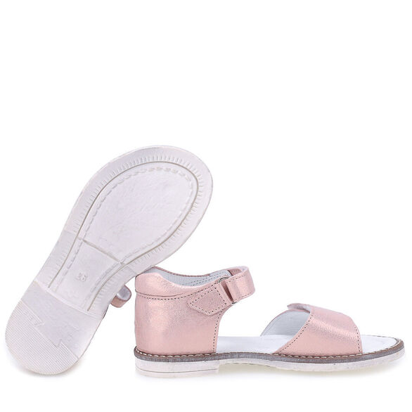 Skórzane sandały dziewczęce Emel Positano różowe