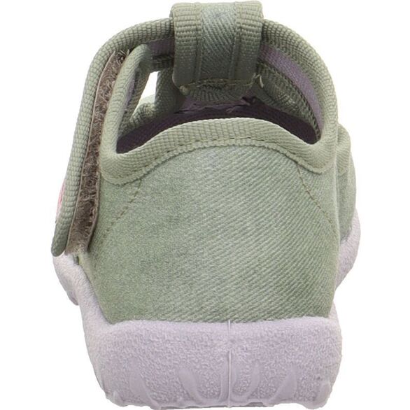 zielone kapcie dziecięce na rzep z wiewiórką