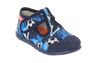 kapcie dziecięce granatowe ze skórzaną wkładką Milami