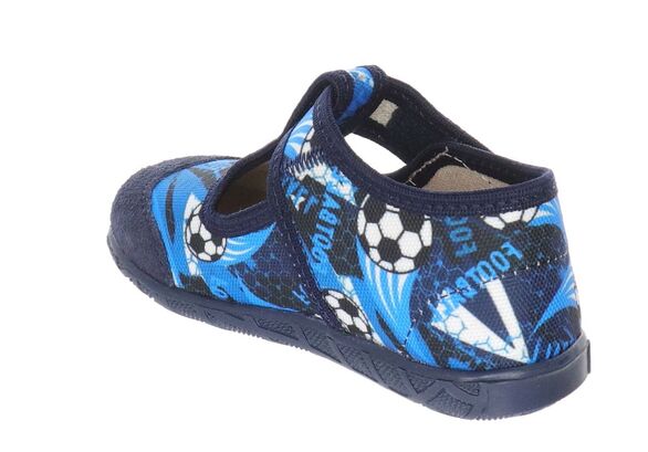 kapcie dziecięce granatowe ze skórzaną wkładką Milami
