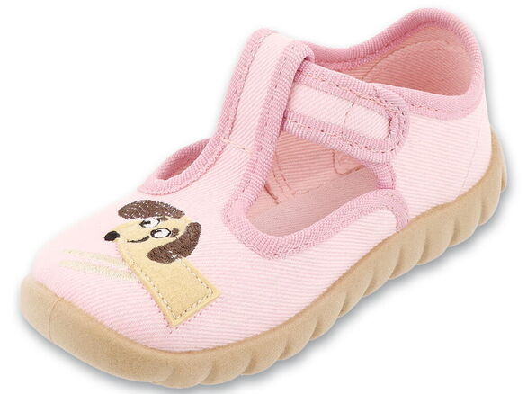 różowe kapcie dziecięce z pieskiem Befado Flexi 