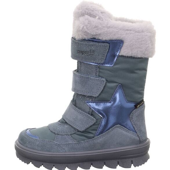 skórzane śniegowce dziewczęce niebieskie Superlift Flavia