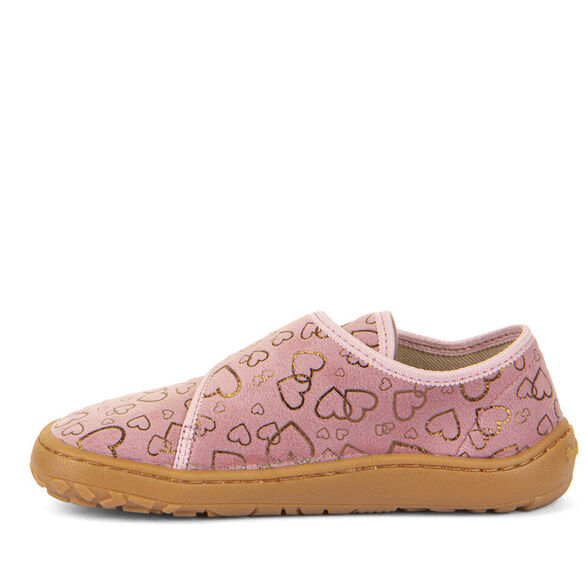 kapcie dziecięce Barefoot Froddo różowe w serca