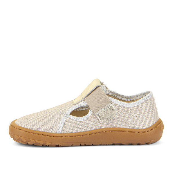tenisówki dla dziewczynki Barefoot Froddo złote na rzep