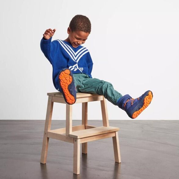 niebiesko granatowe śniegowce Barefoot Affenzahn Snowy