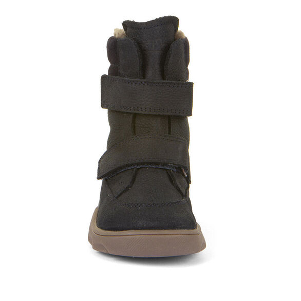 skórzane buty zimowe dziecięce granatowe Barefoot Froddo zeru Wool TEX 