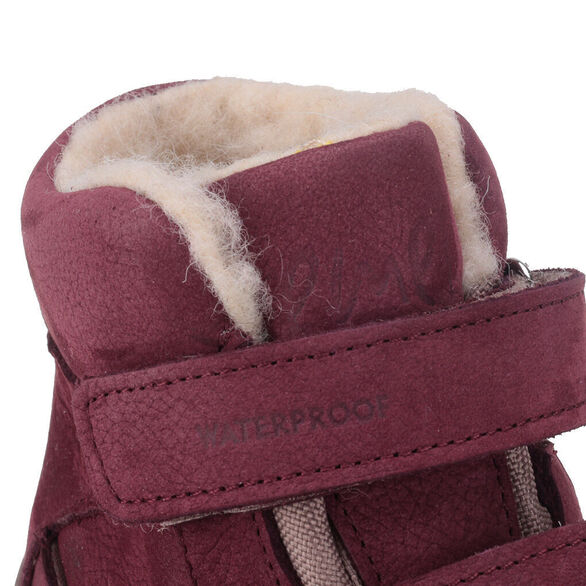 skórzane trzewiki ocieplane Barefoot Emel Atlas bordowe 