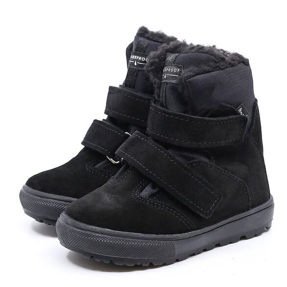 skórzane trzewiki zimowe dziecięce Mrugała Iwo Black