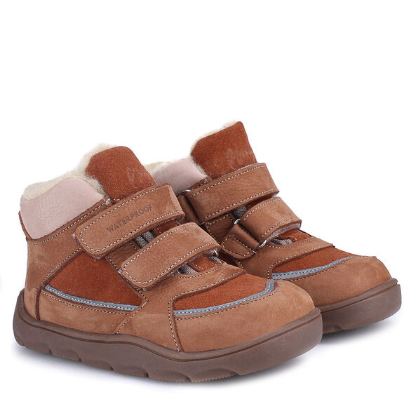 zimowe trzewiki brązowe Barefoot Emel Atlas