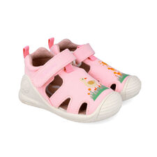 262178-B032 SANDAŁY  DZIECIĘCE  BIOMECANICS rózowe z canwasu