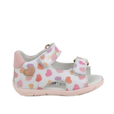 1413222 SANDAŁY DZIECIĘCE PRIMIGI ze skóry naturalnej białe we serca