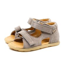 1105-6-23 SANDAŁY DZIECIĘCE MRUGAŁA FLO DESERT  szare ze skóry naturalnej