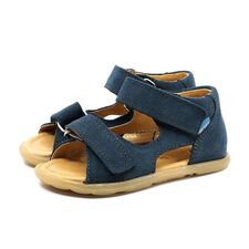 1105-6-77 SANDAŁY DZIECIĘCE MRUGAŁA FLO OCEAN granatowe ze skóry naturalnej welurowej