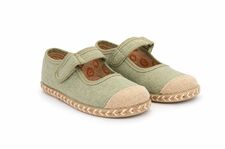 9301-20LA_M ESPADRYLE DZIECIĘCE LA AZARIA miętowe z naturalnych tkanin 
