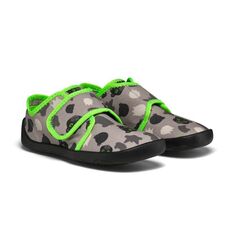 01398-80151 Kapcie dziecięce barefoot  AFFENZAHN COTTON MOVY szare z panterą